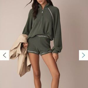 Anthropologie Maaji Shamrock Sunny Days Sweater and short waffle set sz S